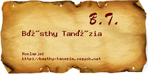 Básthy Tanázia névjegykártya